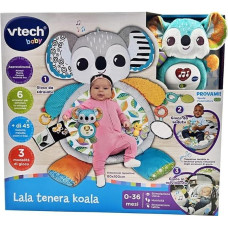 „VTech Lala Tenera Koala“ kūdikių kilimėlis, skirtas jutimams stimuliuoti, pagamintas iš įvairių medžiagų ir turintis skirtingas tekstūras, su šviečiančiu širdelės mygtuku, 3 priedais, 4 dainomis ir 15 melodijomis, italų kalba, maitinamas baterijomis