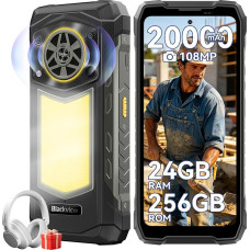 Blackview Rock 5 Outdoor Mobile Phone 2026, 20000 mAh Business Mobile Phone, 24GB + 256GB/2TB Android 16 Outdoor Smartphone, 108MP + 50MP + 20MP Night Vision, 6.78 Inch FHD+ Display 120Hz IP69K, 4G