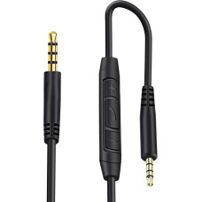 Atsarginis garso kabelis, „Aux“ prailginimo kabelis, skirtas „Bose 700“, „NC700“, „QuietComfort“, „QC25“, „QC35“, „On-Ear 2“, OE2, OE2i ausines, 3,5 mm į 2,5 mm stereo ausinių kabelis, integruotas mikrofonas ir nuotolinio valdymo pultas