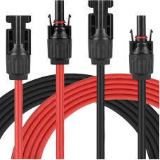 10 m 6 mm² Solar Cable Extension with MC4 Connector DC1500V Red Black