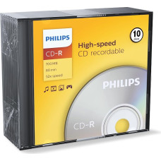 „Philips“ CDR-80 (52x) 10 vnt. plonas „Jewel“ dėklas