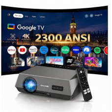 „Daylight“ projektorius, 4K namų kino sistema, pritaikytas naudoti dienos šviesoje, 2300 ANSI, „Ultra HD“, „Smart Google TV“, ToF automatinis fokusavimas, HDMI ARC, NFC, „Dolby“, LED projektorius, AI aušinimas, „WiFi 6“ – filmams šviesioje patalpoje