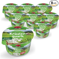 Black Forest Milk Herb Curd 4% Fat, 8 x 200 g - Creamy Quark with Fine Meadow Herbs, Ideal as Dip & Spread