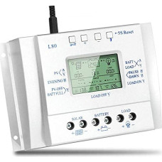 80A MPPT Solar Charge Controller 12V/24V Automatic Voltage Detection Solar Panel Intelligence Controller with LCD Display USB