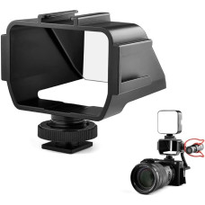 Camera Vlog Selfie Flipscreen, Easy Hood Cold Shoe Mic Light Mount Adapter for Camera