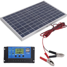 10 W, 12 V polikristalinis saulės modulis, IP65, atsparus vandeniui, skirtas kemperiams | Daugialypės saugos priemonės, nešiojamas 30 A saulės energijos įkroviklis, ilgaamžis, skirtas naudoti lauke.