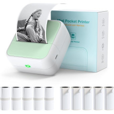 Bisofice Portable Mini Printer for Mobile Phone, Small Thermal Bluetooth Printer without Ink Compatible with Android and iOS for Photography, Notes, Diary, List, Memo Green