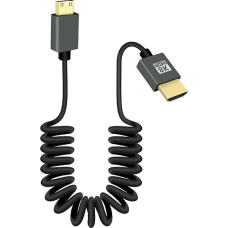 8K Mini HDTV to HDTVs Short Coiled Cable, 90 Degree 48Gbps Support HDR, 8K @ 60Hz, 4K @ 120Hz, Compatible with Camcorders, Monitors (Regular)