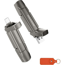 MOVE SPEED 256GB USB C Stick - High Speed USB Stick with 1000 MB/s, USB 3.2 Gen2 and Type-C Dual, with Keyring and Leather Case