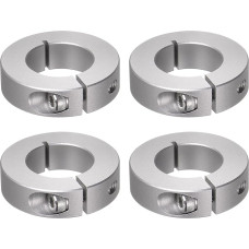 sourcing map 4 Pcs 25mm Bore Aluminum Alloy Shaft Collars Set Screw Split Clamp Connectors 45mm OD 12mm Width for Wheelbarrow Axle Gear Assemblies