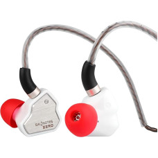 LINSOUL 7Hz Salnotes Zero HiFi 10 mm Dynamic Driver In-Ear Headphones IEM with Metal Composite Membrane, Stainless Steel Front Plate, Removable 2-Pin OFC Cable (White, Without Microphone, 3.5 mm)