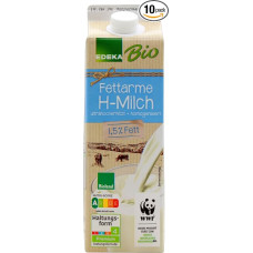 Edeka Organic Low-Fat H-Milk 1.5% Fat, Pack of 10 (10 x 1 L)