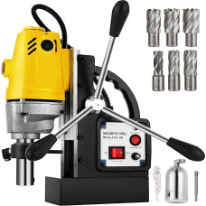 Table Drill, Magnetic Drill, 980 W, 1100 W, 1200 W, Electric Bench Drilling Rig Machine for Engineering, Steel Structure, MD40 MB23 BRM35 (MD40-6PCS)