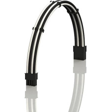 „Linkup“ – AVA 30 cm 8-pin (6+2) GPU PCI-E maitinimo kabelio apvytas apvalkalas, individualiai pritaikytas modifikuotam kompiuteriui skirtas prailginimo kabelis su šukute, vienetinis paketas, 300 mm, baltas ir juodas