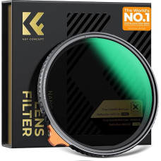K&F CONCEPT ND filtras, 49 mm, reguliuojamas ND2–32 filtras (1–5 diafragmos)