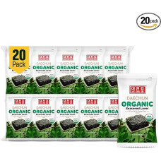 CHOI'S 1 DAECHUN Organic Seaweed Snack, Pack of 20, Organic Olive Oil, Organic Sesame Oil, Vegan, Keto, Gluten Free, Product from Korea