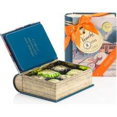 „Venchi Milan Mini Book“ metalinėje dėžutėje su „Chocoviar“ šokoladiniais saldainiais, tamsusis šokoladas ir pistacijos, 112 g. Be glitimo, be dažiklių, be konservantų, puiki dovana