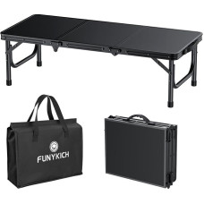 FUNYKICH 3ft Folding Camping Table 87 x 40 x 26 cm with Bag for 2-4 People