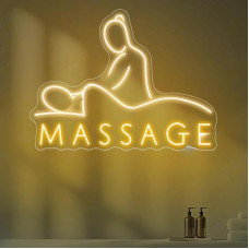 Massage LED Neon Sign USB Adjustable Brightness Living Room Bars Barbers Pub Wedding Party Salon Club Gatherings Gaming Room Man Cave Halloween Christmas Birthday Art Wall Decor