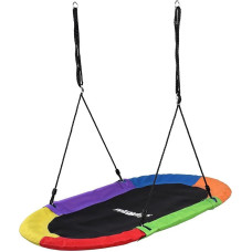 „Relaxdays“ „Nest Swing“ – ovalo formos sūpynės-lizdelis vaikams ir suaugusiems, 300 kg, XXL, skirtos keliems vaikams, plotis x gylis 150 x 80 cm, spalva