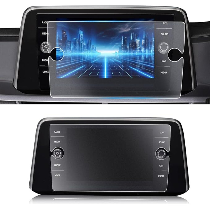 CDEFG Compatible with VW T-ROC T ROC/Golf 7/Tiguan 2/Passat B8 8 Inch Navigation Protective Film 9H Scratch-Resistant Anti-Fingerprint GPS Matte Tempered Glass Screen Protector Discover Media