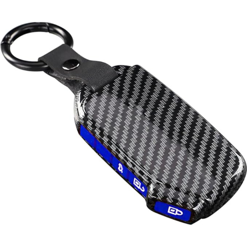 ontto Car Key Case Cover Fits Kia Sportage R GT Stinger GT Sorento Ceed CD Cerato Forte 2018-2021 ABS Protective Key Case Key Case Key Box 3 Button Carbon Fibre Blue