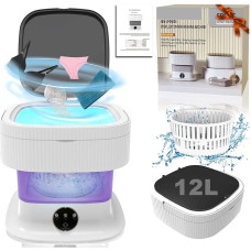 Foldable Mini Washing Machine, 11L Improved Portable Washing Machine, Small Washing Machine, Deep Cleaning of Underwear, Baby Clothes, Small Clothes for Homes, Dormitories, Purple