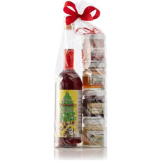 Geschenkset aus dem Allgäu | 200ml Weihnachtslikör aus aus ausgewählten Früchten | Fruchtaufstriche-Honig Weihnachts Geschenkset | Handgemachte Fruchtaufstriche | Garantiert Deutscher Honig (200ml+4x50g)