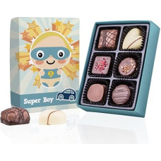 Super Boy - Chocolates without Alcohol - 6 Handmade Chocolates | Chocolate | Boy | Boys Man | Men | Gift | Birthday | Christmas | Easter | Valentine's Day | Gift | Candy