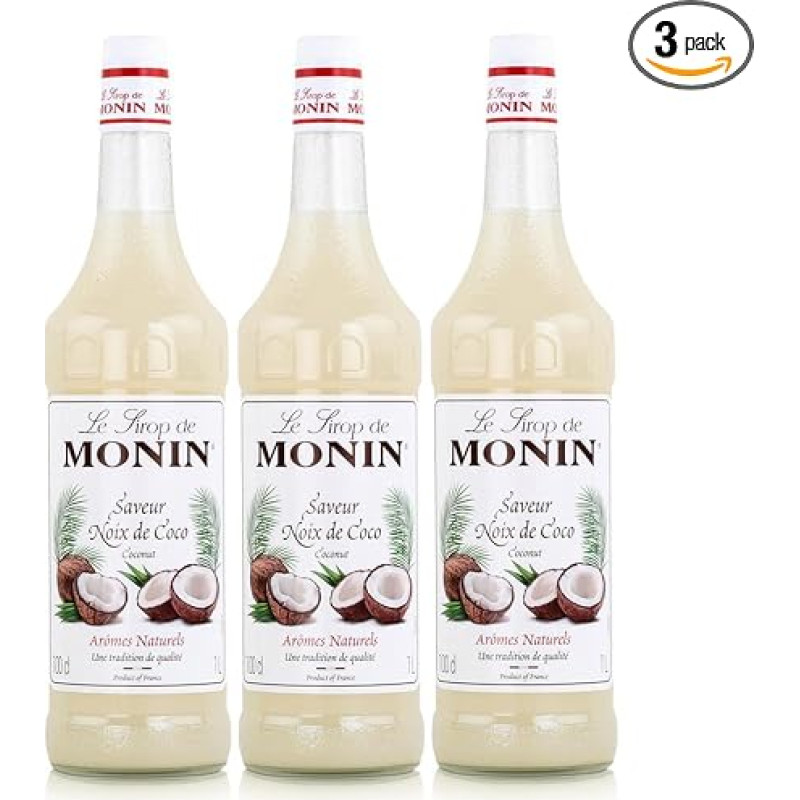 Monin Syrup Coconut 1.0 L Pack of 3