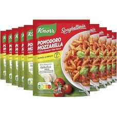 Knorr Spaghetteria Makaronai Paruoštas patiekalas Pomodoro Mozzarella Skanus makaronų patiekalas, paruoštas per 7 minutes 163 g 10 vnt. pakuotė