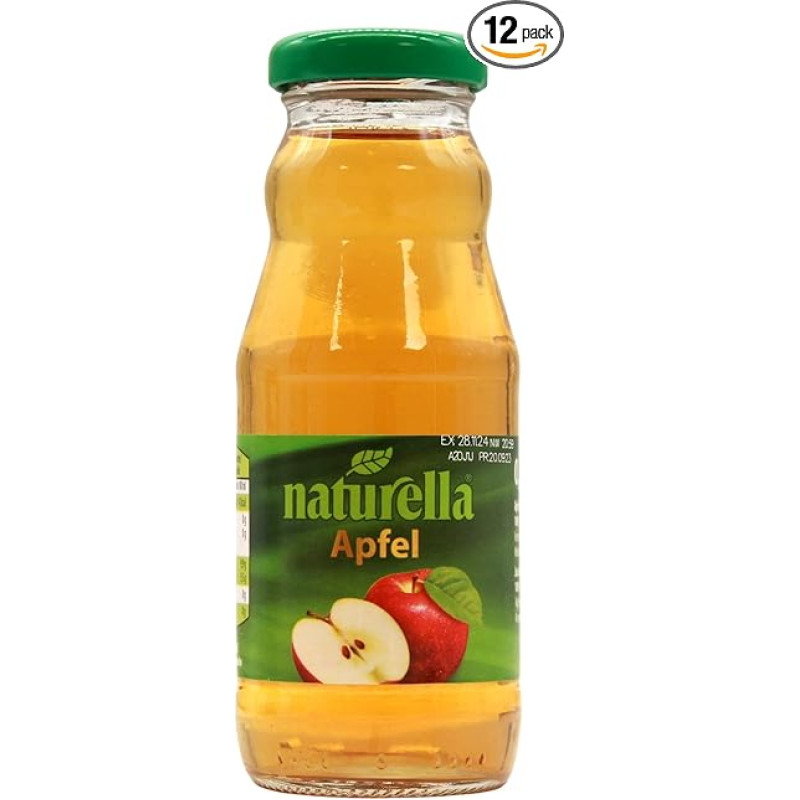 WeserGold Naturella Apple Juice, Pack of 12 (12 x 0.2 L) Disposable