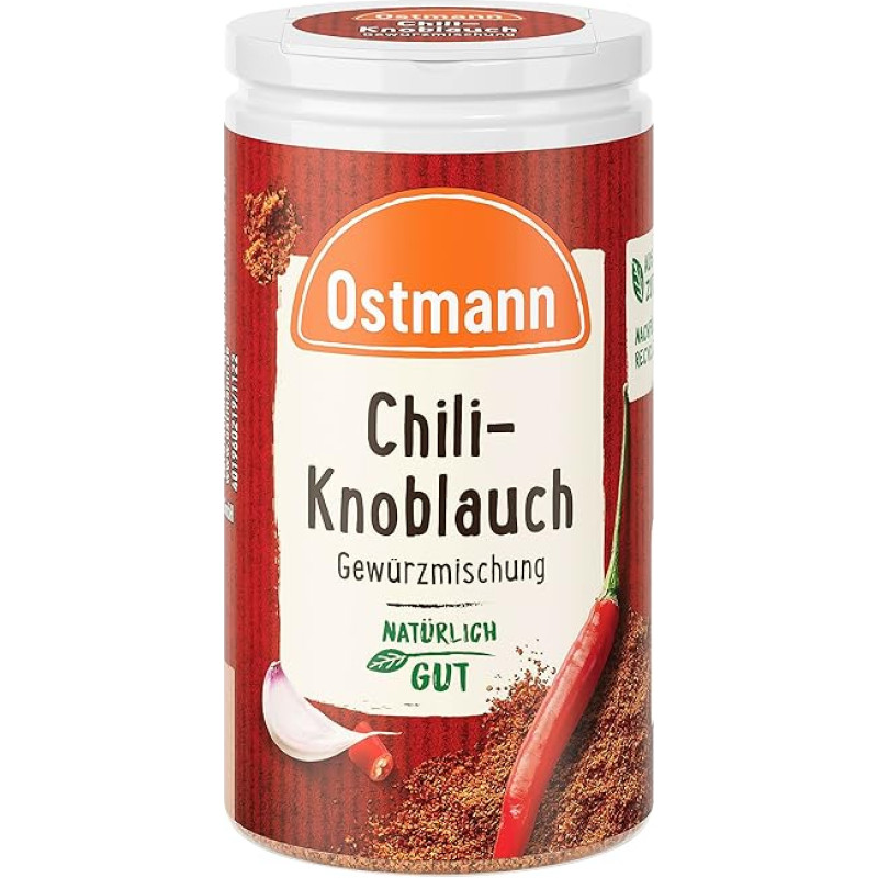 Ostmann Spices - Chilli and Garlic Spice Preparation | Spicy Spicy Taste for Meat Dishes | 40 g in a Shaker Tin