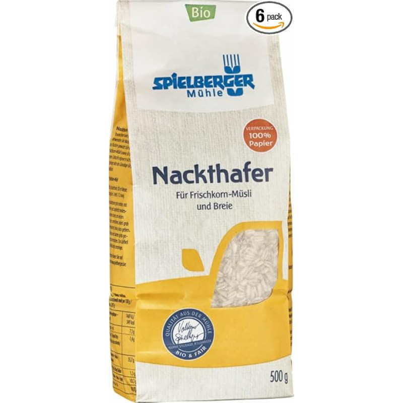 Spielberger Organic Naked Oats (6 x 500 g)