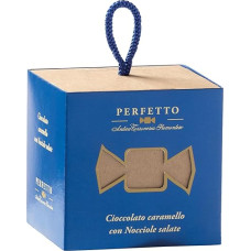 Antica Torroneria Piemontese Perfetto Praline Cioccolato Caramello with Nocciole Salads (White Chocolate with Caramel and Salted Hazelnuts) ~ 100 g in Cubo Premium Gift