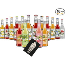 Mixcompany.de Bar & Glas Elephant Bay Ice Tea Lemonade Tasting Set 16 Different Varieties 330 ml Each Including Deposit - Reusable 12 x Iced Tea + 4 x Lemonade