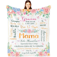Nicetous Regalos para Mamá, Regalos para Mama En Español, Feliz Dia De Las Madres, Gifts for Mother in Spanish, Birthday Gifts for Mother, Birthday Gifts Blanket 127 x 152.4 cm