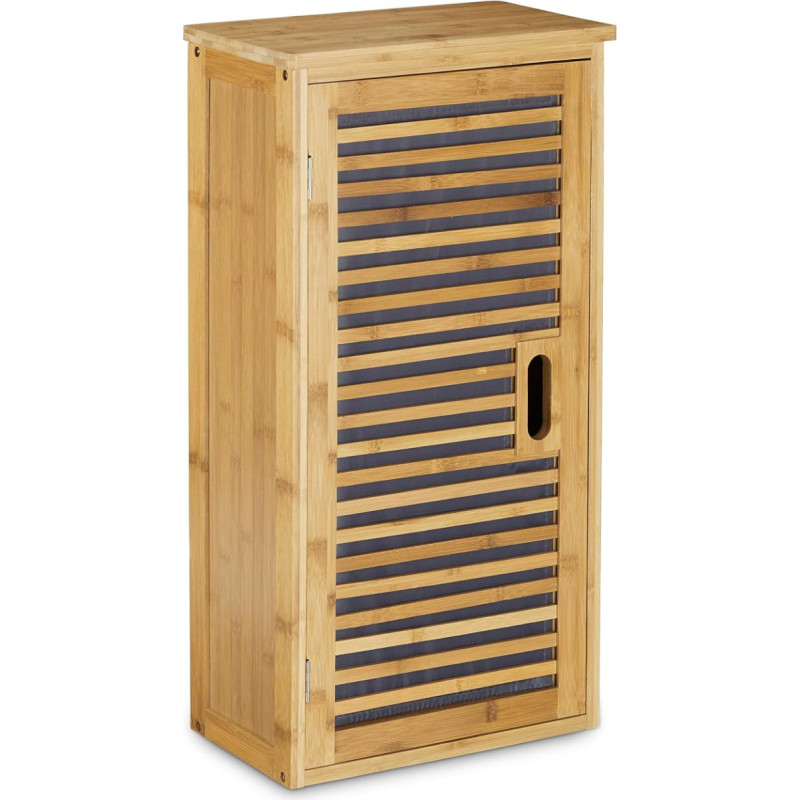 Relaxdays Badezimmer Hängeschrank aus Bambus, 2 aukštai su viršutine dalimi, Badschrank HxBxT: 66 x 35 x 20 cm, natūralus