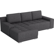 MEBLE-LUX - David Corner Sofa with Sleep Function and Bed Box I Sofa L Shape I Corner Couch with Sleep Function I Spring Core I Universal Corner (Right or Left) Sofa Grey
