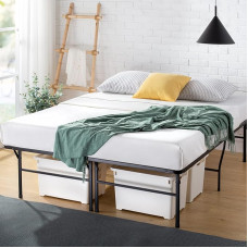 Zinus 46 cm Slatted Base | Smartbase | Metal Platform | Easy to Assemble | Under Bed Storage | 160 x 200 cm | Black