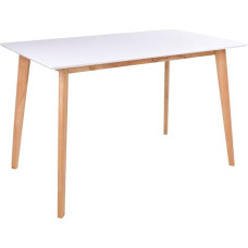 Dynamic24 VOOS Dining Table White / Natural Kitchen Table