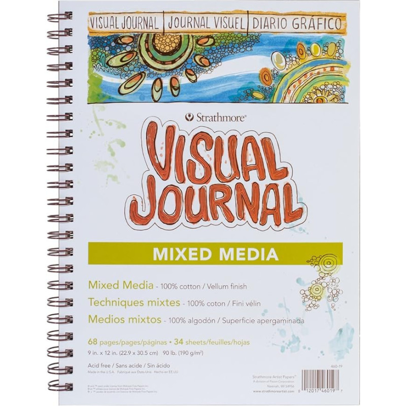 Strathmore Visual Journal Mixed Media Vellum 9-inch x 12-inch, 34 Sheets