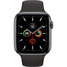 Apple Watch Series 5 40mm (GPS + Cellular) - Aluminiumgehäuse Space Grau Schwarz Sportarmband (Generalüberholt)