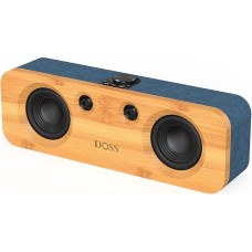 DOSS SoundBox H200 Speaker with 50 W Powerful Sound, Booming Bass, Dual DSP Technologies, 35H Playtime, Classic Design with Sustainable Materials, 2.1 Sound Channel, Home Speaker for