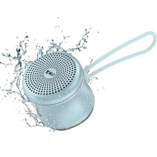 EWA A119 Mini Bluetooth Speaker with Neck Strap, Small Speaker with Bass Spotlight, IPX7 Waterproof, Tiny but Powerful, Wireless Metal Speaker for Home, Office, etc. (Blue)