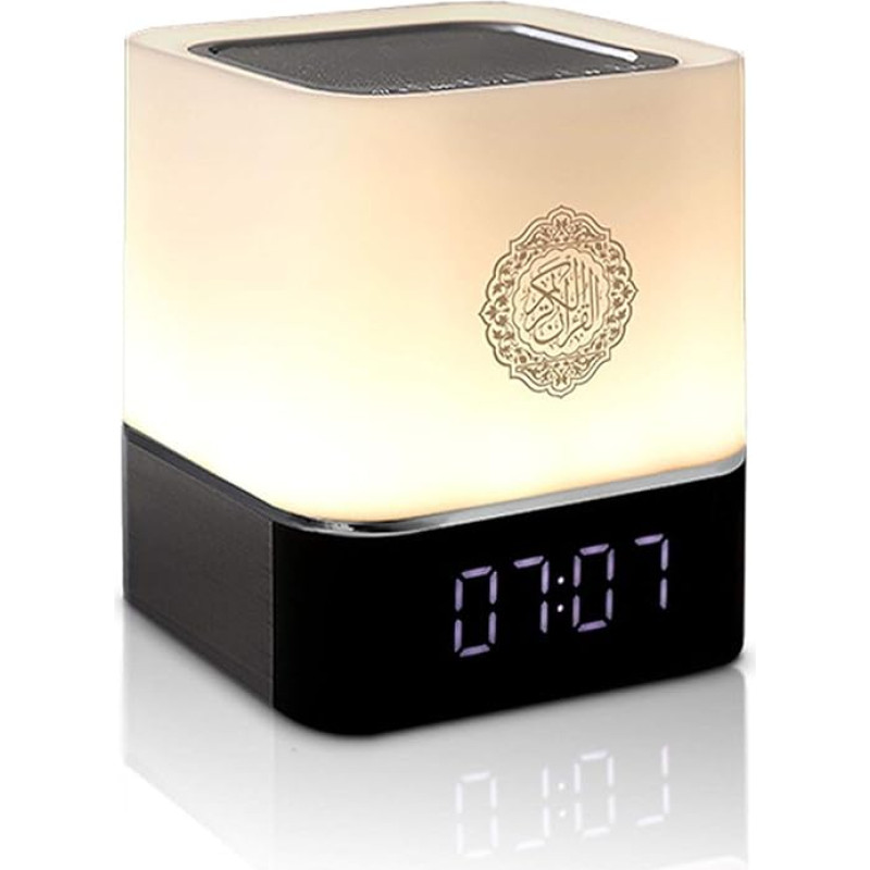 Quran Bluetooth Speaker Lamp, Touch Cube Night Light Music Player, Bedside Lamp, Color Changing Support FM MP3 Surah/Ayat (Size: 14 Languages)