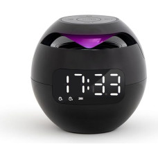 Livoo - Speaker Alarm Clock Compatible with Bluetooth® TES255-2-in-1, Rechargeable, 3 Hours Runtime, Built-in Microphone, Changing Lights