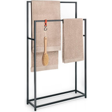 GARDELI® rankšluosčių laikiklis, itin didelis rankšluosčių laikiklis, juodas [D x Š x V 65 x 20 x 110 cm], kietas plienas, padengtas aukštos kokybės matine milteline danga (juodas)