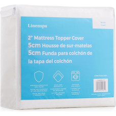 Linenspa 2 Inch Mattress Topper - Cover Full - Cover Only - Machine Washable - Breathable - Non-Slip - Zippered Mattress Topper Cover - Topper - Cover White Only