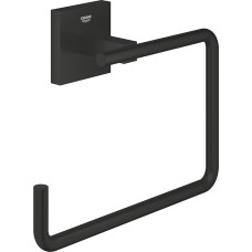 Grohe Towel Ring Start Cube 409752430 Towel Ring (for Gluing or Drilling, Maximum Load 5 kg, Durable Surface), Matt Black